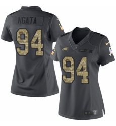 Women's Nike Philadelphia Eagles #94 Haloti Ngata Limited Black 2016 Salute to Service NFL Jersey