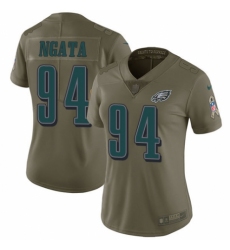 Women's Nike Philadelphia Eagles #94 Haloti Ngata Limited Olive 2017 Salute to Service NFL Jersey