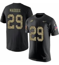 Nike Philadelphia Eagles #29 Avonte Maddox Black Camo Salute to Service T-Shirt