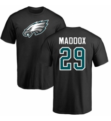 Nike Philadelphia Eagles #29 Avonte Maddox Black Name & Number Logo T-Shirt