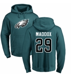 Nike Philadelphia Eagles #29 Avonte Maddox Green Name & Number Logo Pullover Hoodie