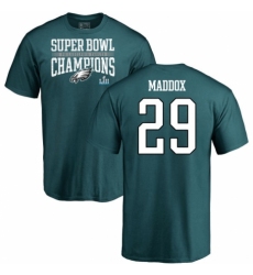 Nike Philadelphia Eagles #29 Avonte Maddox Green Super Bowl LII Champions T-Shirt