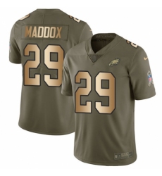 Youth Nike Philadelphia Eagles #29 Avonte Maddox Limited Olive/Gold 2017 Salute to Service NFL Jersey