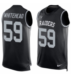 Men's Nike Oakland Raiders #59 Tahir Whitehead Limited Black Player Name & Number Tank Top NFL Jersey