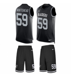 Men's Nike Oakland Raiders #59 Tahir Whitehead Limited Black Tank Top Suit NFL Jersey