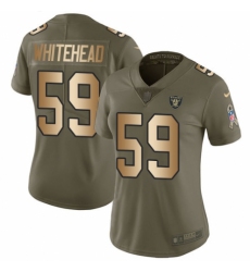 Women's Nike Oakland Raiders #59 Tahir Whitehead Limited Olive/Gold 2017 Salute to Service NFL Jersey