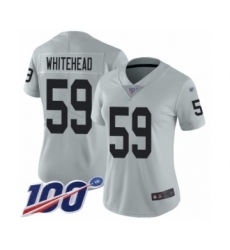 Women's Oakland Raiders #59 Tahir Whitehead Limited Silver Inverted Legend 100th Season Football Jersey