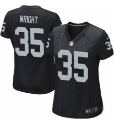 Women's Nike Oakland Raiders #35 Shareece Wright Game Black Team Color NFL Jersey