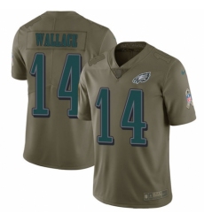 Men's Nike Philadelphia Eagles #14 Mike Wallace Limited Olive 2017 Salute to Service NFL Jersey