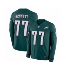 Men's Nike Philadelphia Eagles #77 Michael Bennett Limited Green Therma Long Sleeve NFL Jersey