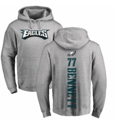 Nike Philadelphia Eagles #77 Michael Bennett Ash Backer Pullover Hoodie