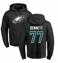 Nike Philadelphia Eagles #77 Michael Bennett Black Name & Number Logo Pullover Hoodie