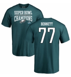 Nike Philadelphia Eagles #77 Michael Bennett Green Super Bowl LII Champions T-Shirt