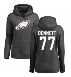 Women's Nike Philadelphia Eagles #77 Michael Bennett Ash One Color Pullover Hoodie