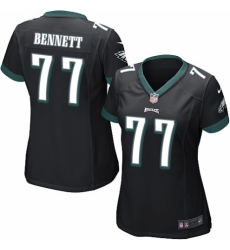 Women's Nike Philadelphia Eagles #77 Michael Bennett Game Black Alternate NFL Jersey