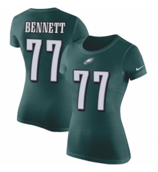 Women's Nike Philadelphia Eagles #77 Michael Bennett Green Rush Pride Name & Number T-Shirt