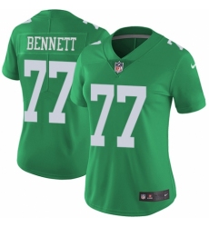 Women's Nike Philadelphia Eagles #77 Michael Bennett Limited Green Rush Vapor Untouchable NFL Jersey