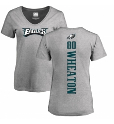 Women's Nike Philadelphia Eagles #80 Markus Wheaton Ash Backer V-Neck T-Shirt