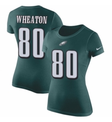 Women's Nike Philadelphia Eagles #80 Markus Wheaton Green Rush Pride Name & Number T-Shirt