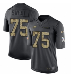 Men's Nike Philadelphia Eagles #75 Josh Sweat Limited Black 2016 Salute to Service NFL Jersey