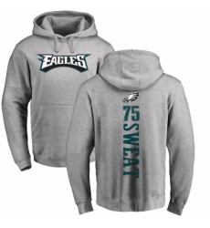 Nike Philadelphia Eagles #75 Josh Sweat Ash Backer Pullover Hoodie