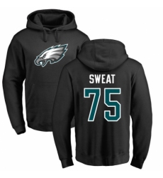 Nike Philadelphia Eagles #75 Josh Sweat Black Name & Number Logo Pullover Hoodie