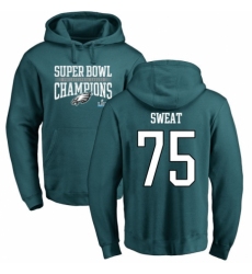 Nike Philadelphia Eagles #75 Josh Sweat Green Super Bowl LII Champions Pullover Hoodie