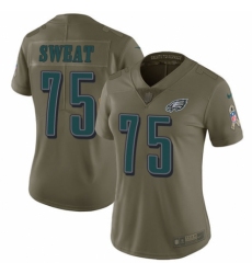Women's Nike Philadelphia Eagles #75 Josh Sweat Limited Olive 2017 Salute to Service NFL Jersey