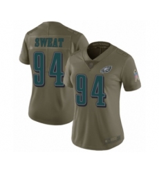 Women's Philadelphia Eagles #94 Josh Sweat Limited Olive 2017 Salute to Service Football Jersey