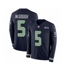 Men's Nike Seattle Seahawks #5 Alex McGough Limited Navy Blue Therma Long Sleeve NFL Jersey