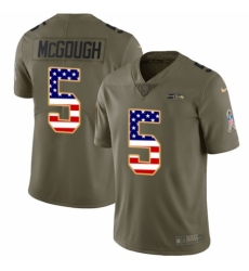 Youth Nike Seattle Seahawks #5 Alex McGough Limited Olive/USA Flag 2017 Salute to Service NFL Jersey