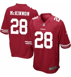 Men's Nike San Francisco 49ers #28 Jerick McKinnon Game Red Team Color NFL Jersey