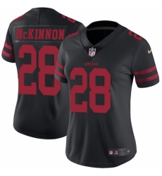 Women's Nike San Francisco 49ers #28 Jerick McKinnon Black Vapor Untouchable Limited Player NFL Jersey