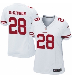 Women's Nike San Francisco 49ers #28 Jerick McKinnon Game White NFL Jersey