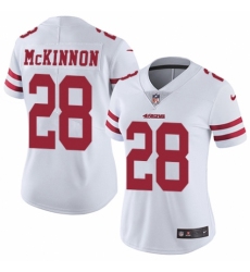 Women's Nike San Francisco 49ers #28 Jerick McKinnon White Vapor Untouchable Limited Player NFL Jersey