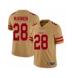 Women's San Francisco 49ers #28 Jerick McKinnon Limited Gold Inverted Legend Football Jersey