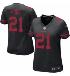 Women's Nike San Francisco 49ers #21 Frank Gore Game Black NFL Jersey