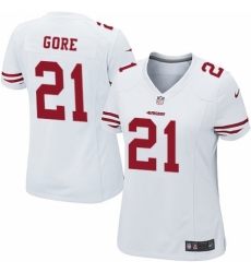 Women's Nike San Francisco 49ers #21 Frank Gore Game White NFL Jersey