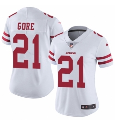 Women's Nike San Francisco 49ers #21 Frank Gore White Vapor Untouchable Elite Player NFL Jersey