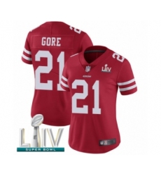 Women's San Francisco 49ers #21 Frank Gore Red Team Color Vapor Untouchable Limited Player Super Bowl LIV Bound Football Jersey