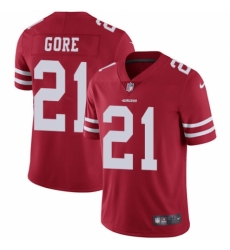 Youth Nike San Francisco 49ers #21 Frank Gore Red Team Color Vapor Untouchable Limited Player NFL Jersey