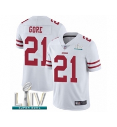 Youth San Francisco 49ers #21 Frank Gore White Vapor Untouchable Limited Player Super Bowl LIV Bound Football Jersey