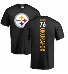 Nike Pittsburgh Steelers #76 Chukwuma Okorafor Black Backer T-Shirt