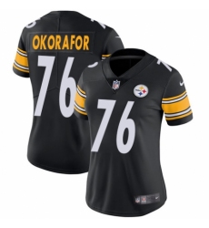Women's Nike Pittsburgh Steelers #76 Chukwuma Okorafor Black Team Color Vapor Untouchable Limited Player NFL Jersey
