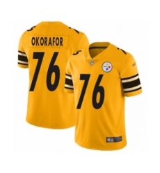 Women's Pittsburgh Steelers #76 Chukwuma Okorafor Limited Gold Inverted Legend Football Jersey