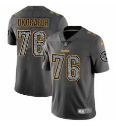 Youth Nike Pittsburgh Steelers #76 Chukwuma Okorafor Gray Static Vapor Untouchable Limited NFL Jersey