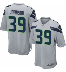 Men's Nike Seattle Seahawks #39 Dontae Johnson Game Grey Alternate NFL Jersey