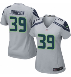 Women's Nike Seattle Seahawks #39 Dontae Johnson Game Grey Alternate NFL Jersey