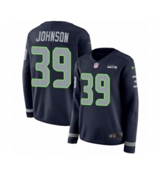 Women's Nike Seattle Seahawks #39 Dontae Johnson Limited Navy Blue Therma Long Sleeve NFL Jersey