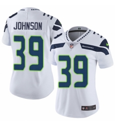 Women's Nike Seattle Seahawks #39 Dontae Johnson White Vapor Untouchable Limited Player NFL Jersey